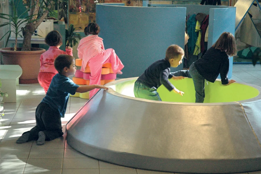 Soft play enclosure designed for climbing, movement, imaginative play and small-group interaction.