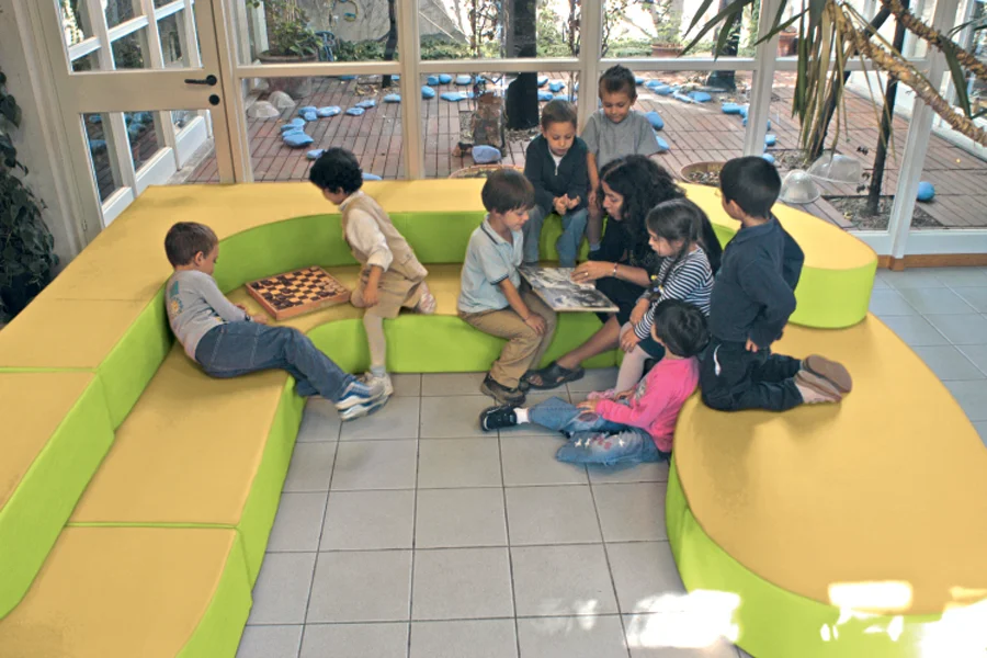 Modular layered seating for classrooms and libraries