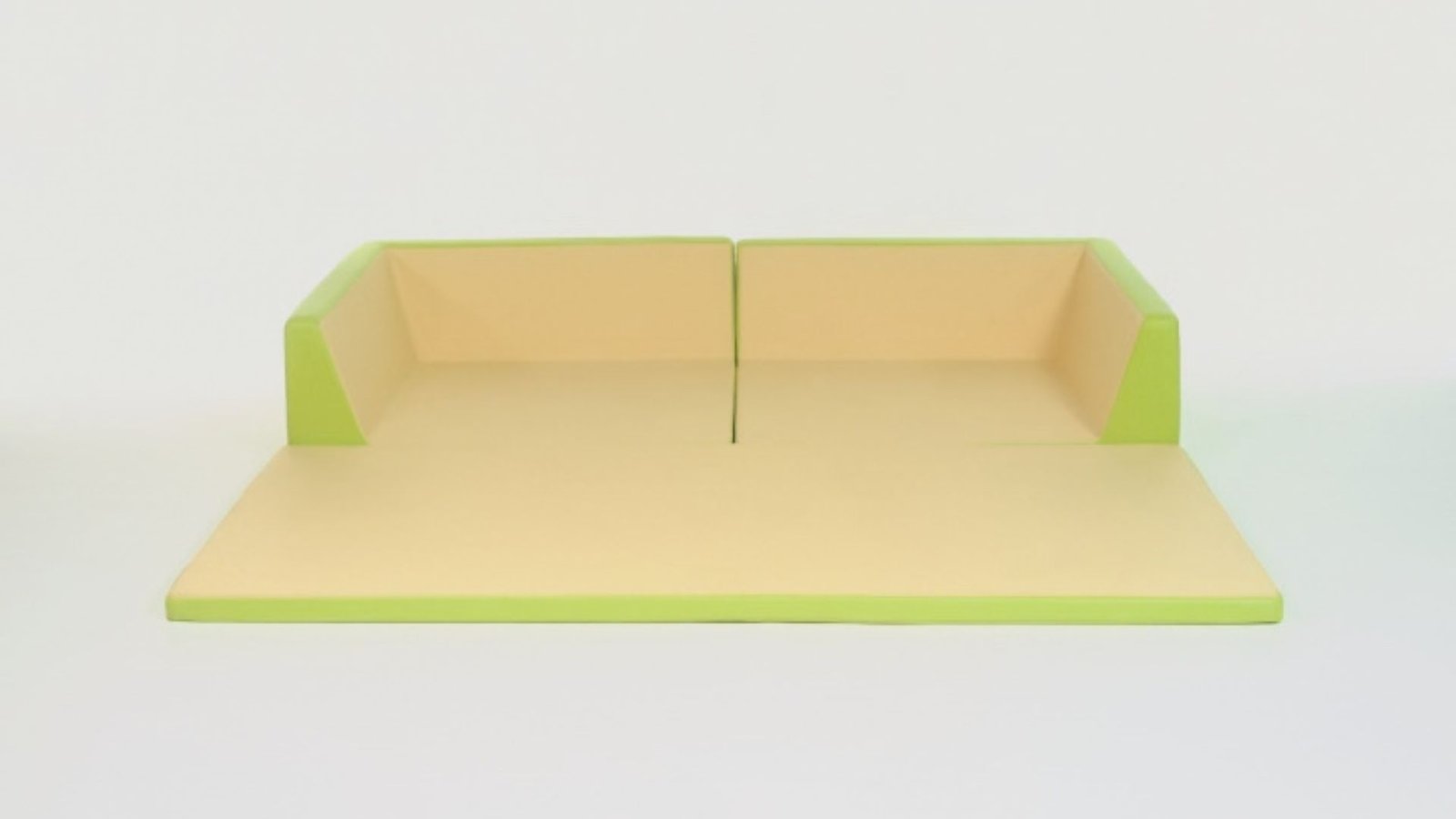 Modular reading corner with raised soft seating edges