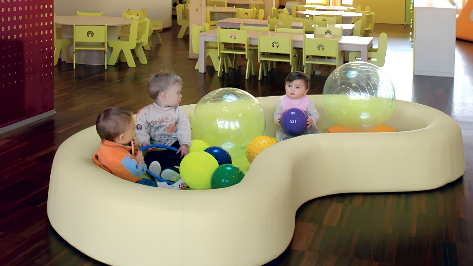 Child playing in the Island collaborative soft play area designed for imaginative play and group interaction